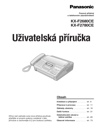 Panasonic KXF2680E Operating instructions Panasonic KXF2680E Operating instructions