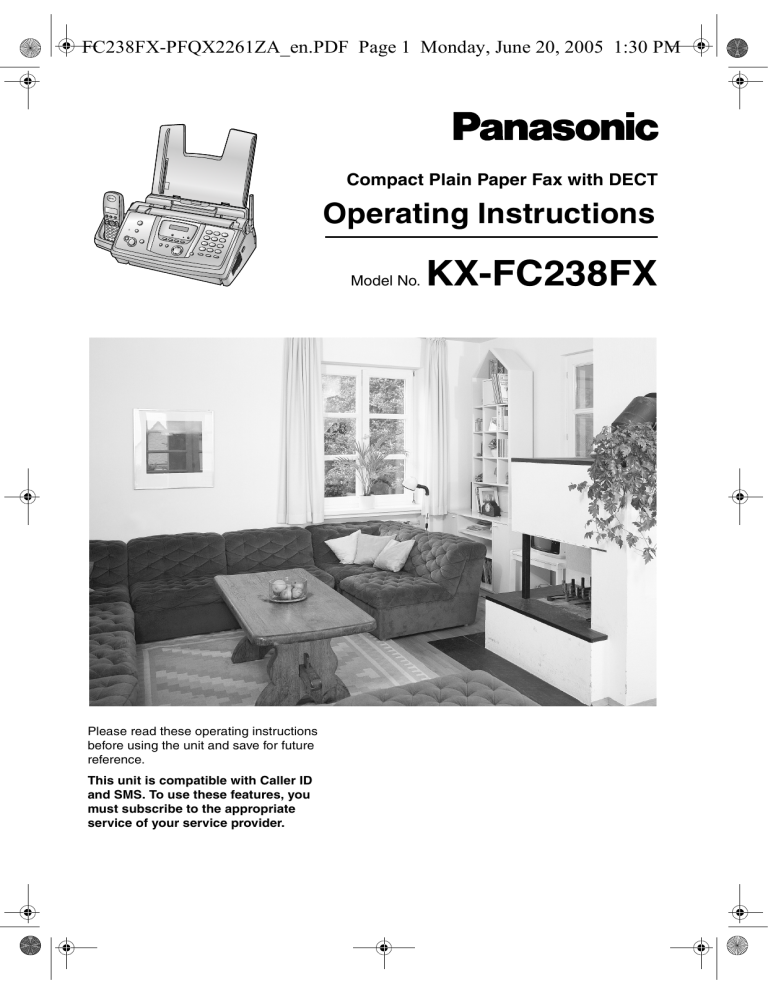 Panasonic KXFC238FX Operating instructions Panasonic KXFC238FX Operating instructions