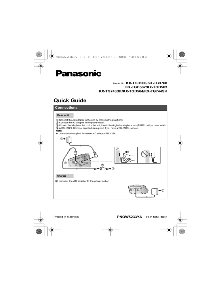 Panasonic KXTGD564, KXTGD584, KXTGD583, KXTG3760, KXTGD562, KXTGD563, KXTG744SK, KXTGD585 Operating instructions Panasonic KXTGD564, KXTGD584, KXTGD583, KXTG3760, KXTGD562, KXTGD563, KXTG744SK, KXTGD585 Operating instructions