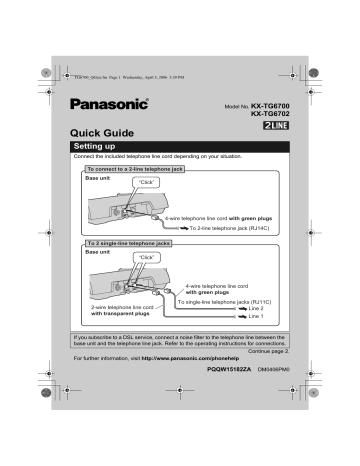 Panasonic KXTG6700, KXTG6702 Operating instructions Panasonic KXTG6700, KXTG6702 Operating instructions