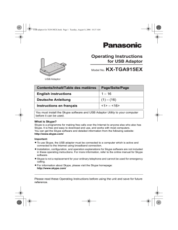 Panasonic KX-TGA915EX, KXTG9150EX Operating instructions Panasonic KX-TGA915EX, KXTG9150EX Operating instructions
