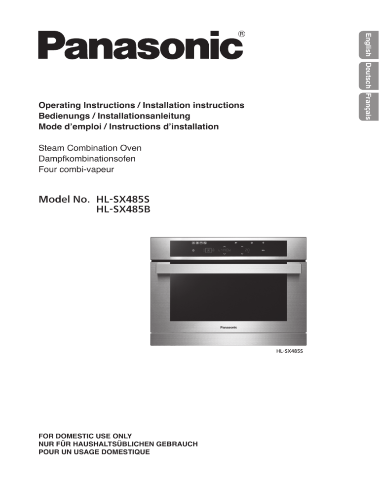 Panasonic HLSX485S, HLSX485B Operating instructions Panasonic HLSX485S, HLSX485B Operating instructions