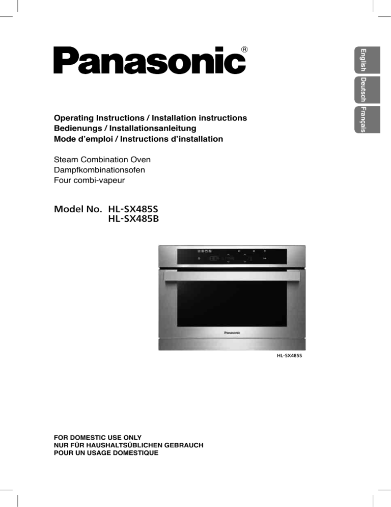 Panasonic HLSX485S, HLSX485B Operating instructions Panasonic HLSX485S, HLSX485B Operating instructions