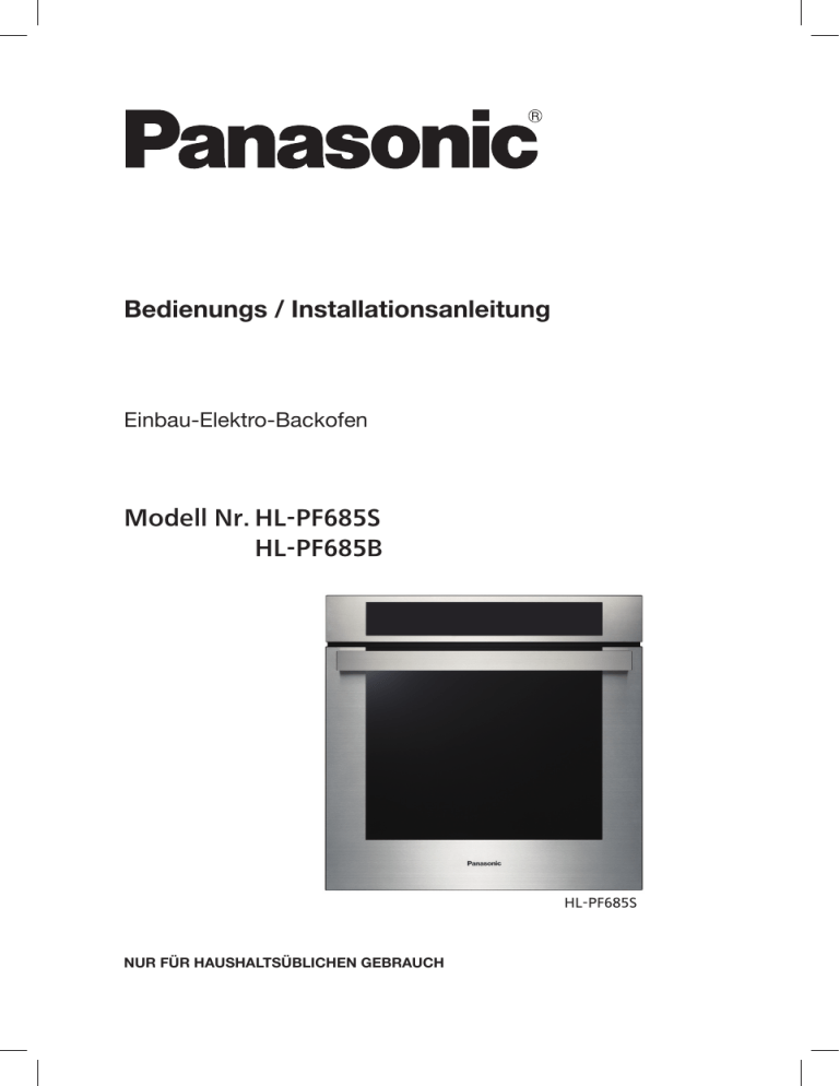 Panasonic HLPF685B, HLPF685S Operating instructions Panasonic HLPF685B, HLPF685S Operating instructions