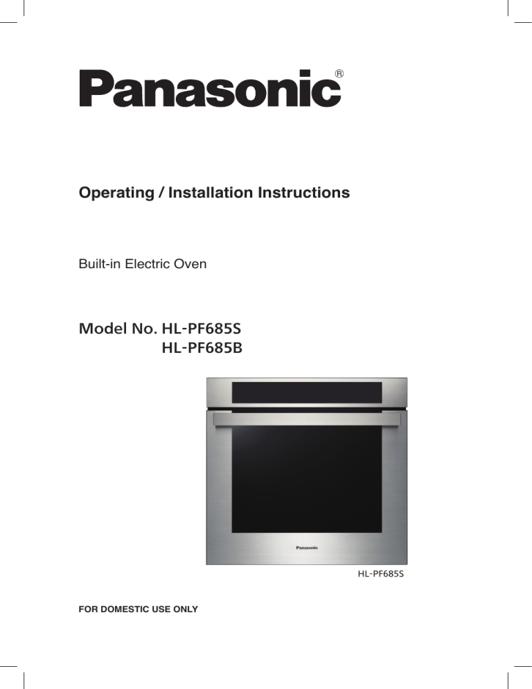 Panasonic HLPF685B, HLPF685S Operating instructions Panasonic HLPF685B, HLPF685S Operating instructions