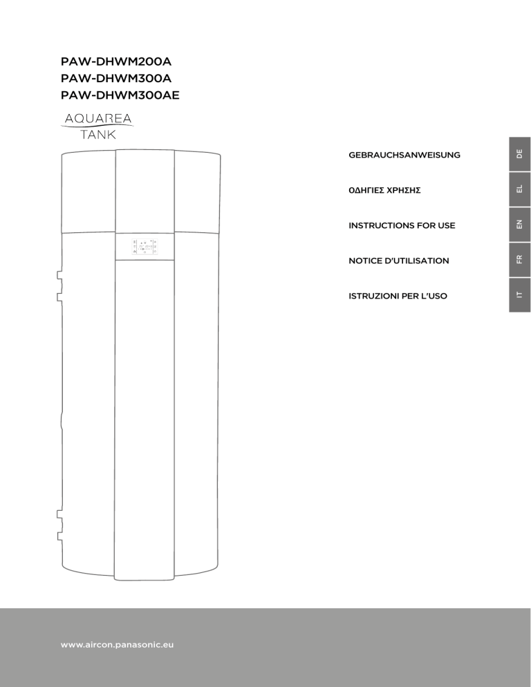 Panasonic PAWDHWM300A, PAWDHWM300AE, PAWDHWM200A Operating instructions Panasonic PAWDHWM300A, PAWDHWM300AE, PAWDHWM200A Operating instructions