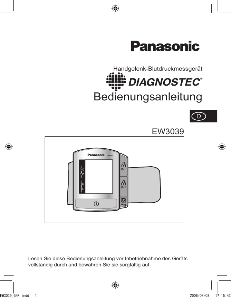 Panasonic EW3039 Operating instructions Panasonic EW3039 Operating instructions