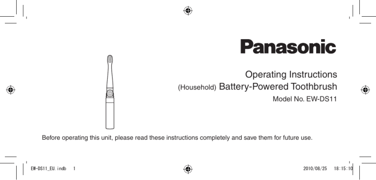 Panasonic EWDS11 Operating instructions Panasonic EWDS11 Operating instructions