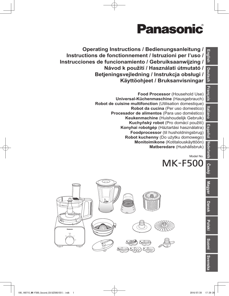 Panasonic MKF500 Operating instructions Panasonic MKF500 Operating instructions