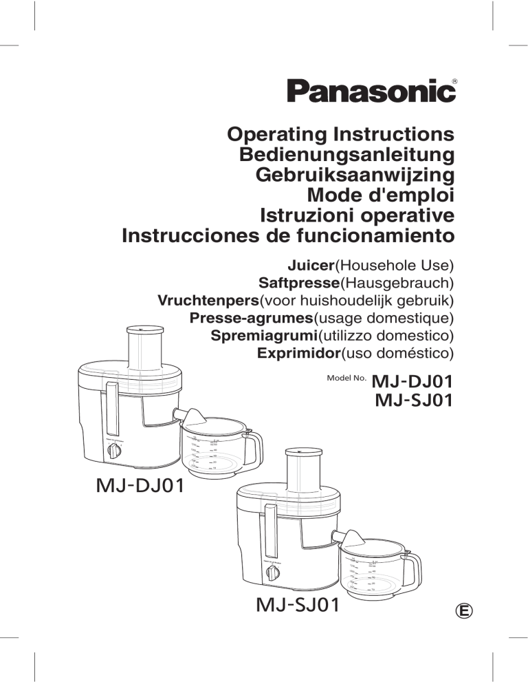 Panasonic MJSJ01, MJDJ01 Operating instructions Panasonic MJSJ01, MJDJ01 Operating instructions