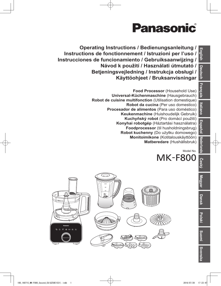 Panasonic MKF800 Operating instructions Panasonic MKF800 Operating instructions