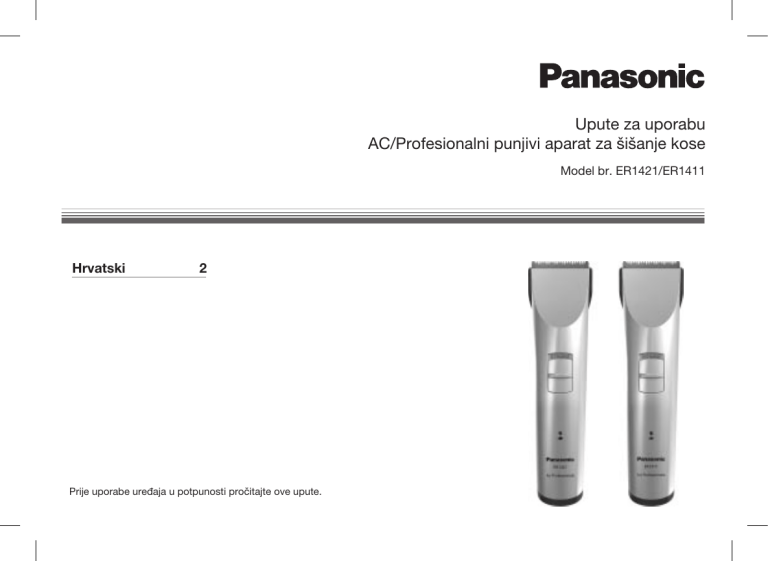 Panasonic ER1421, ER1411 Operating instructions Panasonic ER1421, ER1411 Operating instructions
