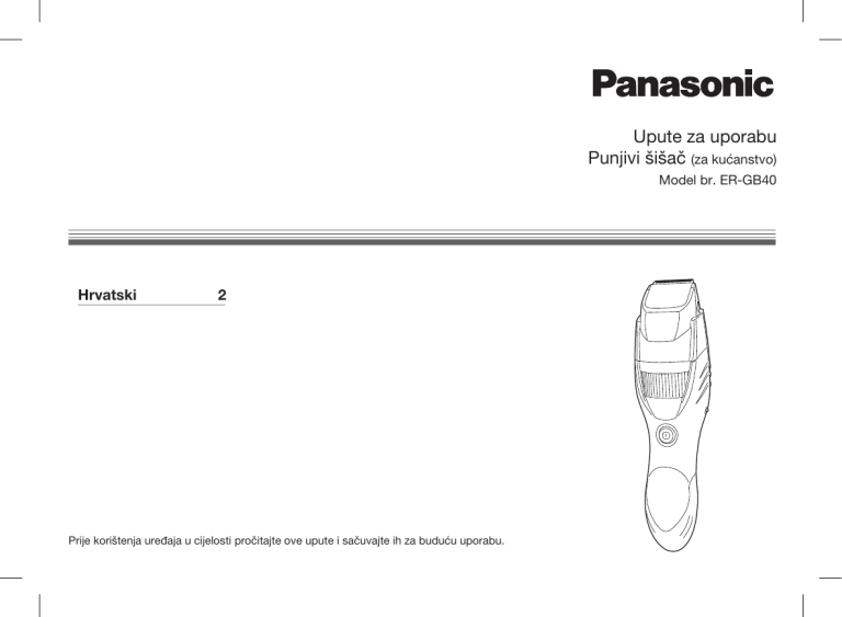 Panasonic ERGB40 Operating instructions Panasonic ERGB40 Operating instructions