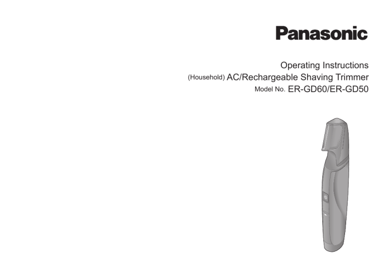 Panasonic ERGD60, ERGD50 Operating instructions Panasonic ERGD60, ERGD50 Operating instructions