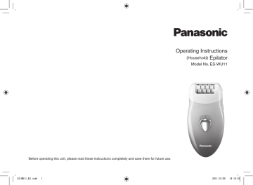 Panasonic ESWU11, ES-WU11 Owner's manual Panasonic ESWU11, ES-WU11 Owner's manual