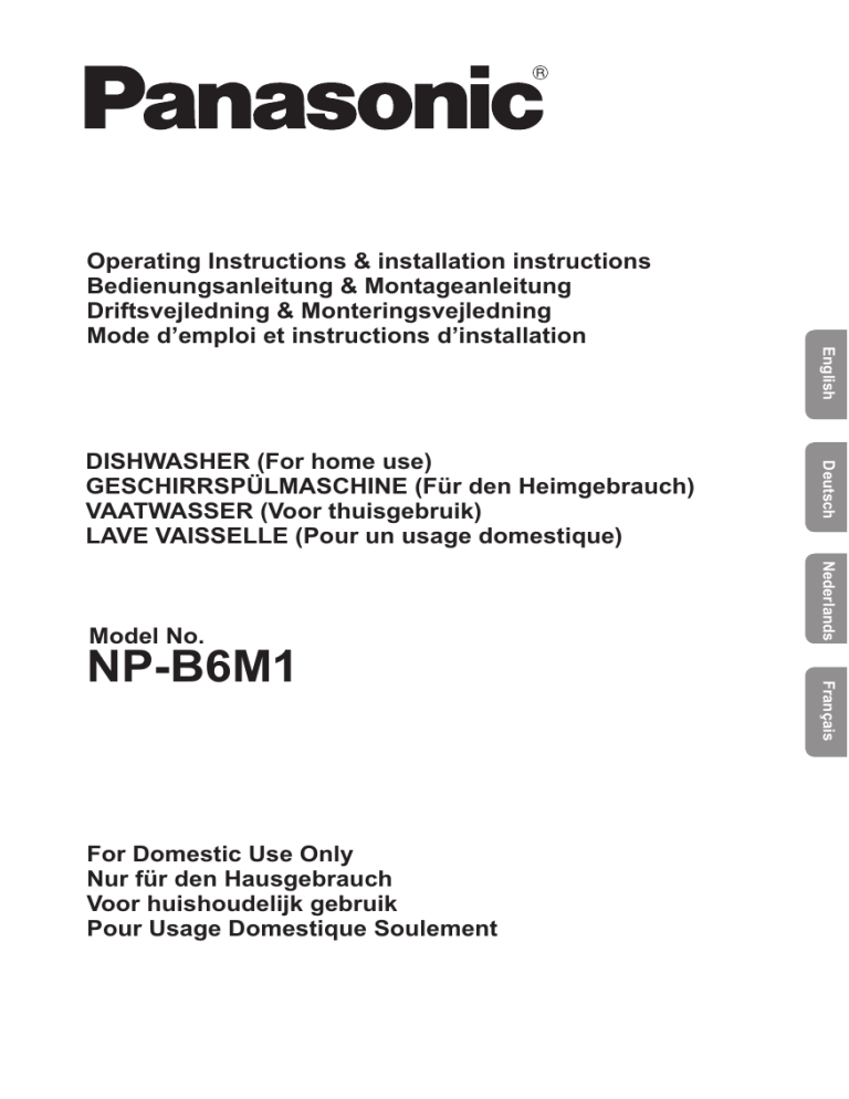Panasonic NPB6M1FIGB Operating instructions Panasonic NPB6M1FIGB Operating instructions