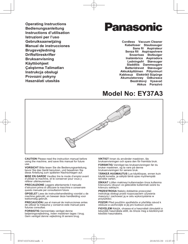 Panasonic EY37A3 Operating instructions Panasonic EY37A3 Operating instructions