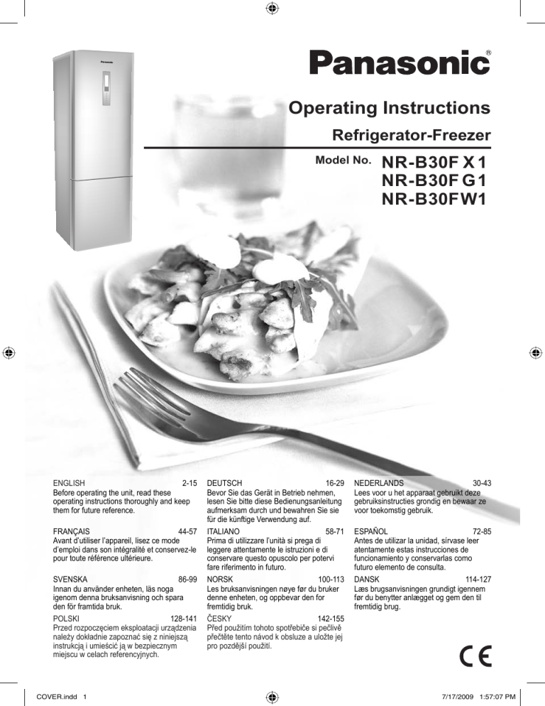 Panasonic NRB30FW1, NRB30FG1, NRB30FX1 Operating instructions Panasonic NRB30FW1, NRB30FG1, NRB30FX1 Operating instructions