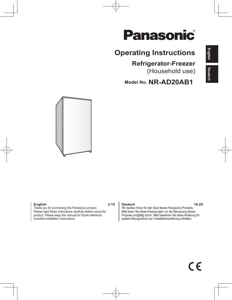 Panasonic NRAD20AB1 Operating instructions Panasonic NRAD20AB1 Operating instructions