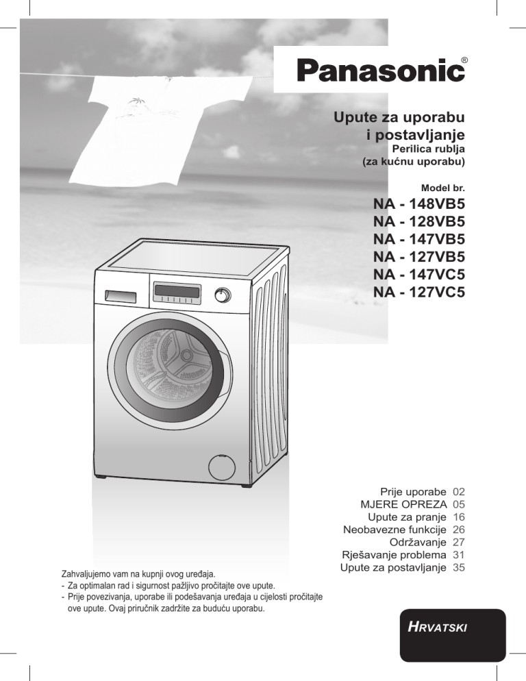 Panasonic NA127VB5, NA128VB5, NA147VC5, NA148VB5, NA127VC5, NA147VB5 Operating instructions Panasonic NA127VB5, NA128VB5, NA147VC5, NA148VB5, NA127VC5, NA147VB5 Operating instructions