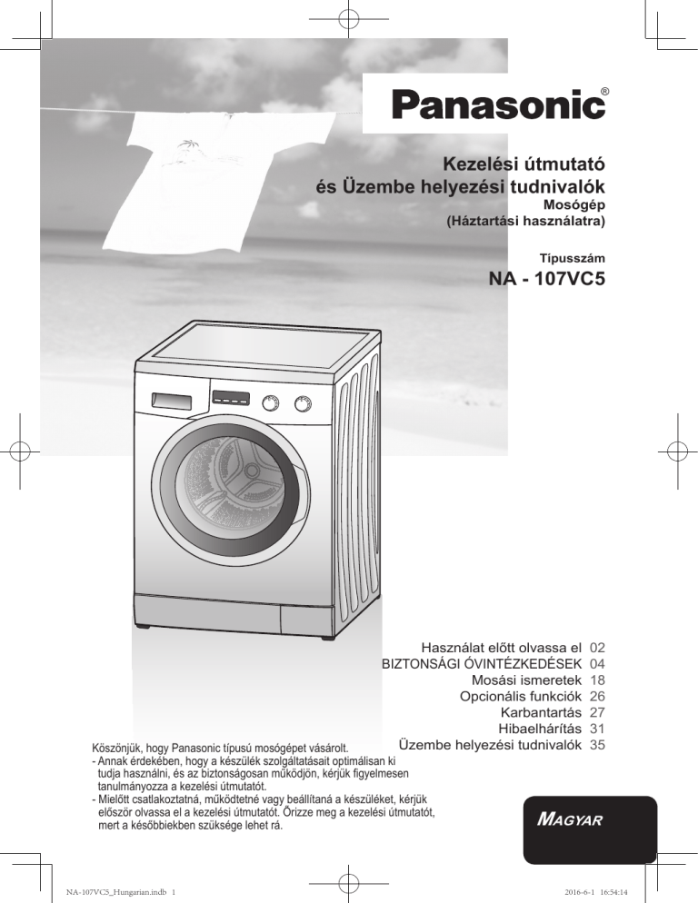 Panasonic NA107VC5WGN Operating instructions Panasonic NA107VC5WGN Operating instructions