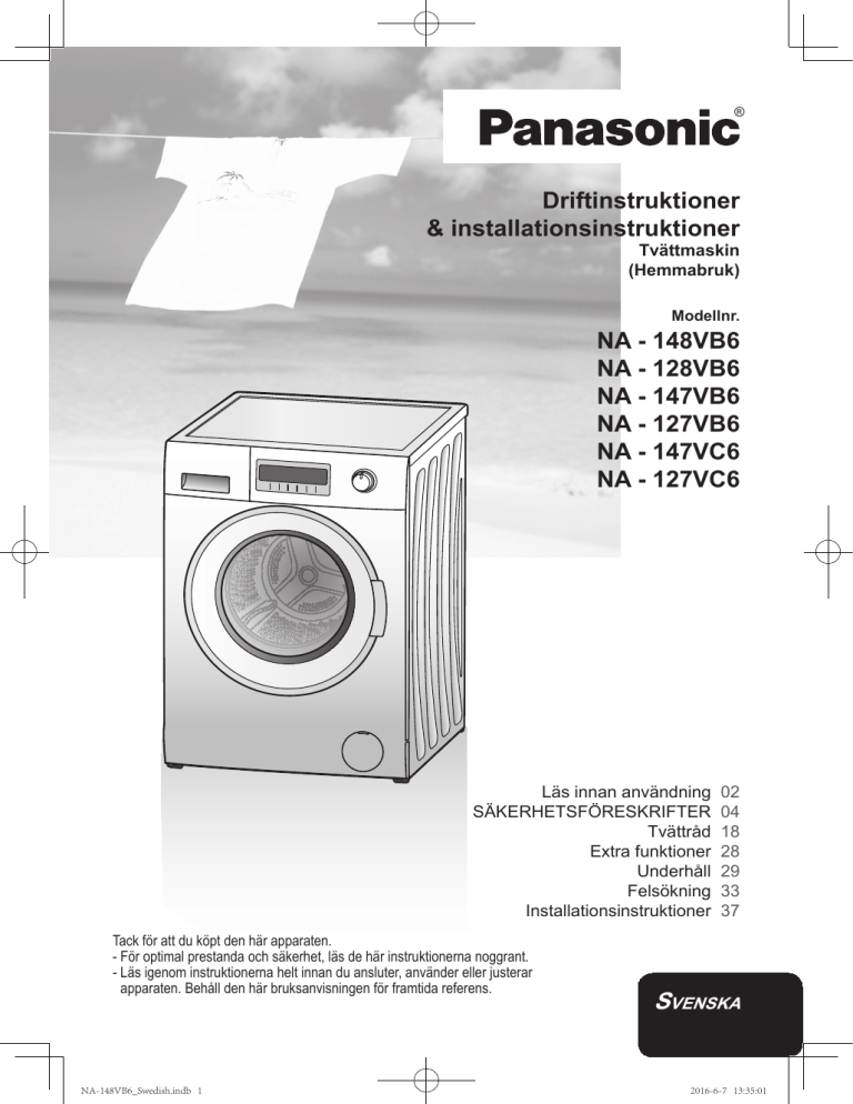 Panasonic NA147VC6WNR, NA127VB6WNR, NA128VB6WNR, NA147VB6WNR, NA148VB6WNR, NA127VC6WNR Operating instructions Panasonic NA147VC6WNR, NA127VB6WNR, NA128VB6WNR, NA147VB6WNR, NA148VB6WNR, NA127VC6WNR Operating instructions