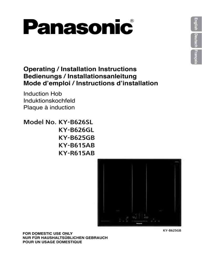 Panasonic KYB626GL, KYB625GB, KYR615AB, KYB615AB, KYB626SL Owner's manual Panasonic KYB626GL, KYB625GB, KYR615AB, KYB615AB, KYB626SL Owner's manual