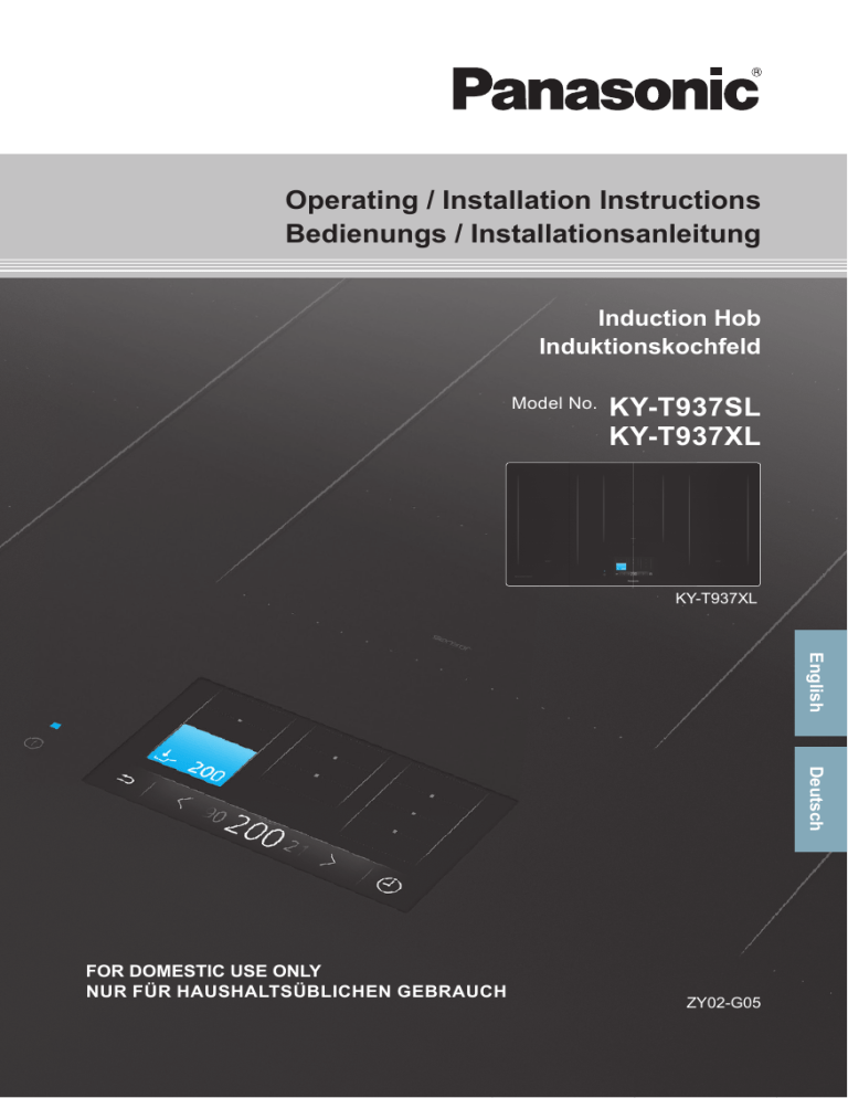 Panasonic KYT937SLEPG, KYT937XLEPG Operating instructions Panasonic KYT937SLEPG, KYT937XLEPG Operating instructions