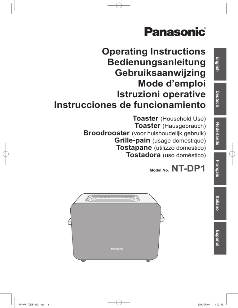 Panasonic NTDP1HXC Owner's manual Panasonic NTDP1HXC Owner's manual
