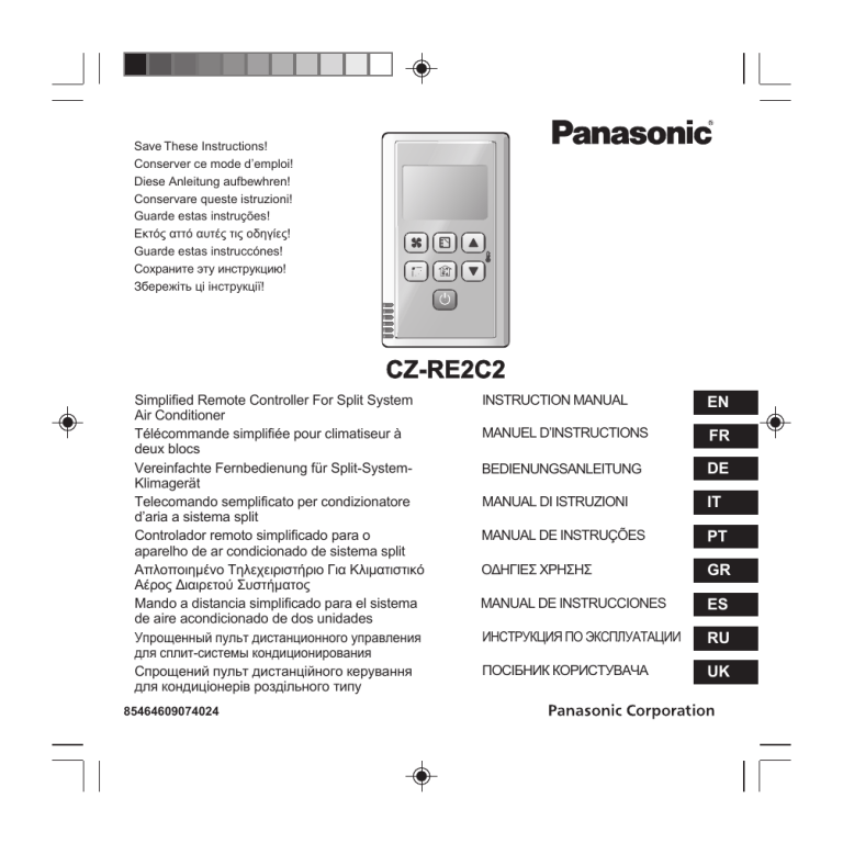 Panasonic CZRE2C2 Operating instructions Panasonic CZRE2C2 Operating instructions