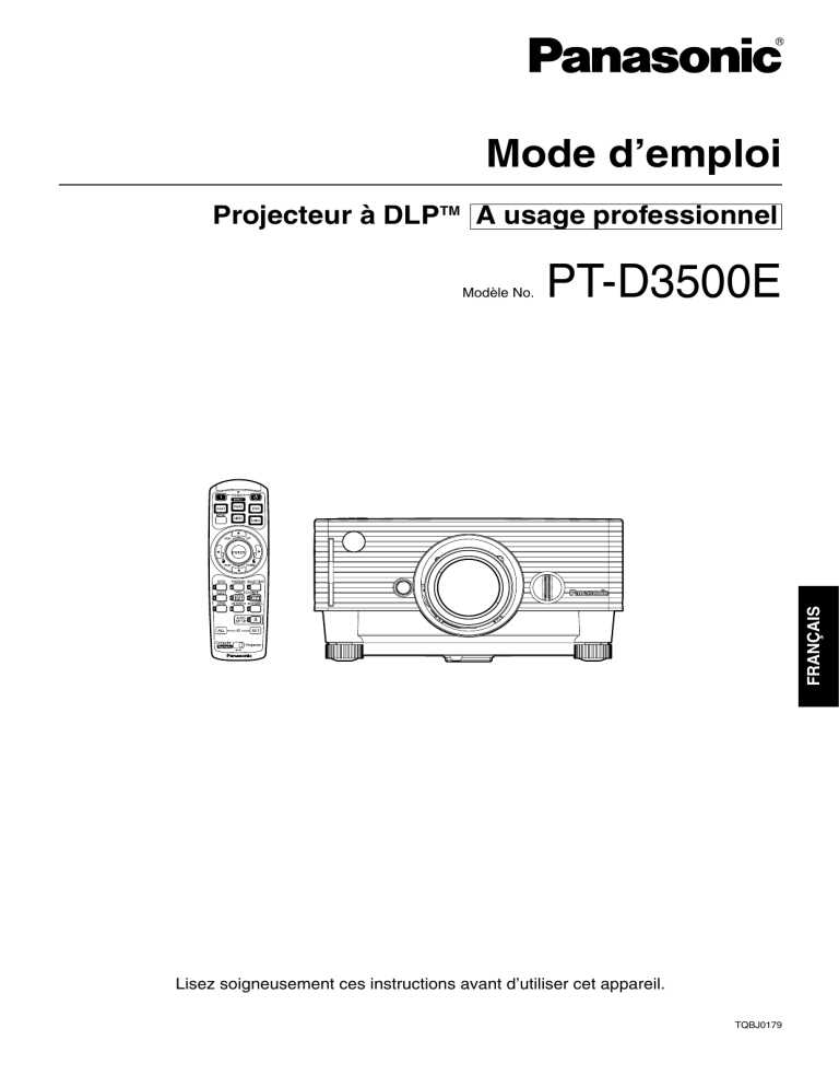 Panasonic PTD3500E Operating instructions Panasonic PTD3500E Operating instructions