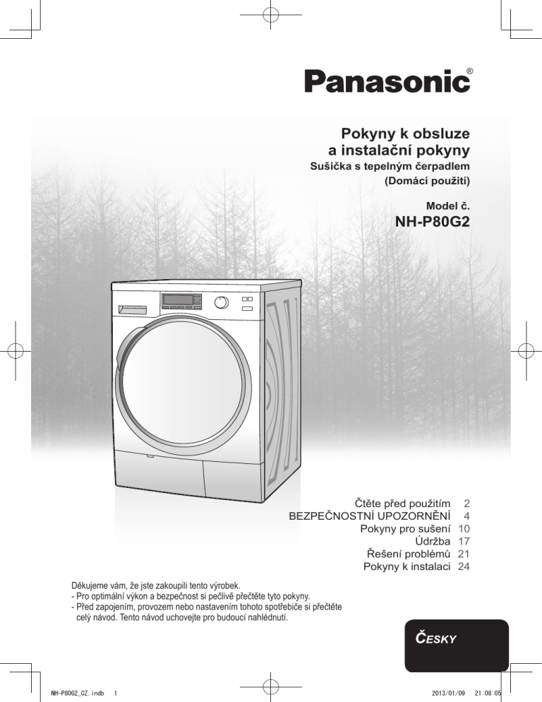 Panasonic NHP80G2 Operating instructions Panasonic NHP80G2 Operating instructions