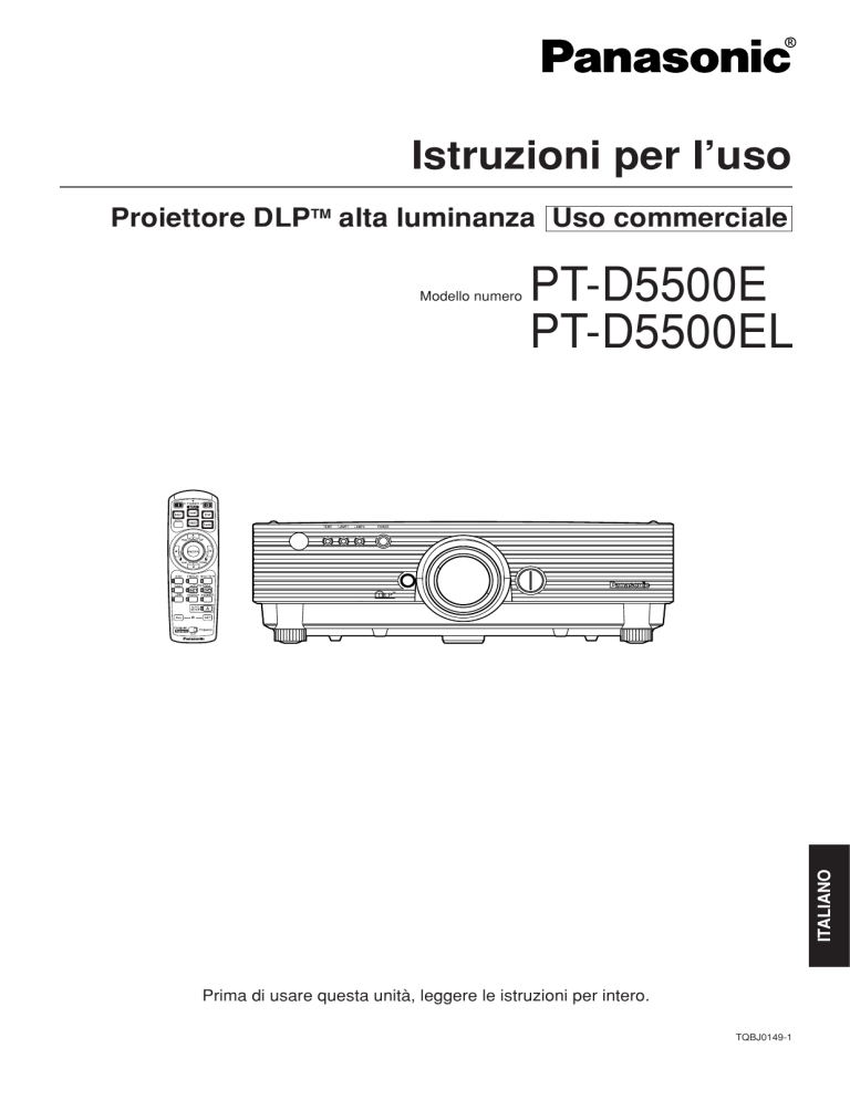 Panasonic PTD5500EL, PTD5500E Operating instructions Panasonic PTD5500EL, PTD5500E Operating instructions