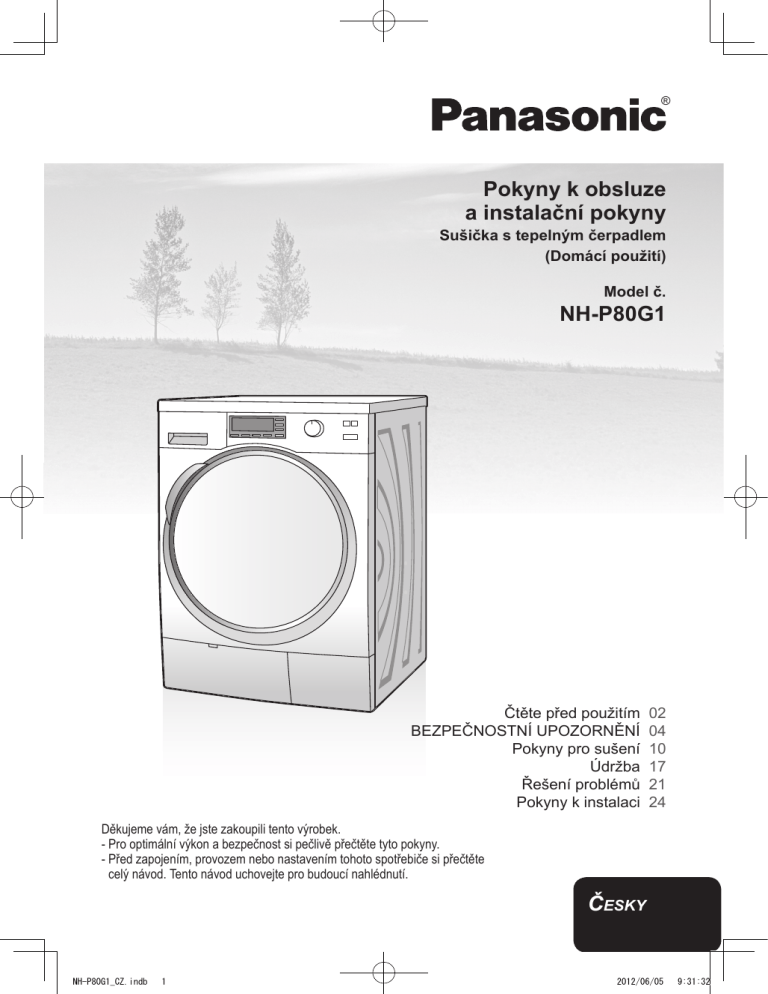 Panasonic NHP80G1 Operating instructions Panasonic NHP80G1 Operating instructions