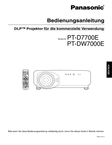 Panasonic PTDW7000E, PTD7700E Operating instructions Panasonic PTDW7000E, PTD7700E Operating instructions