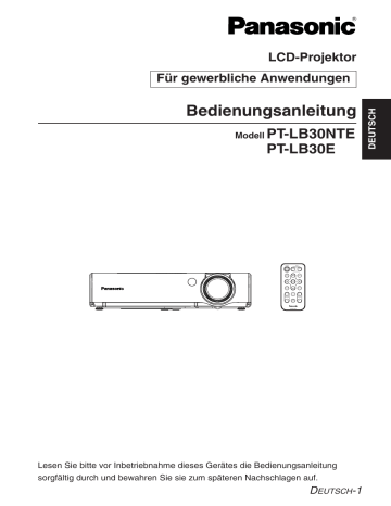 Panasonic PTLB30NTE, PTLB30E Operating instructions Panasonic PTLB30NTE, PTLB30E Operating instructions
