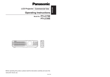 Panasonic PTLC75E, PTLC55E Operating instructions Panasonic PTLC75E, PTLC55E Operating instructions