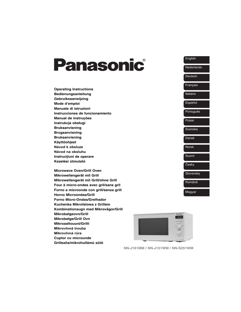 Panasonic NNJ161MMEPG, NNS251WMEPG, NNJ151WMEPG Operating instructions Panasonic NNJ161MMEPG, NNS251WMEPG, NNJ151WMEPG Operating instructions