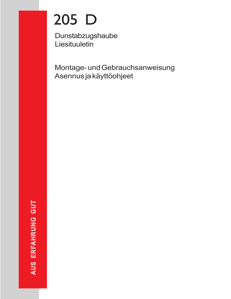 AEG 205D-W User manual AEG 205D-W User manual