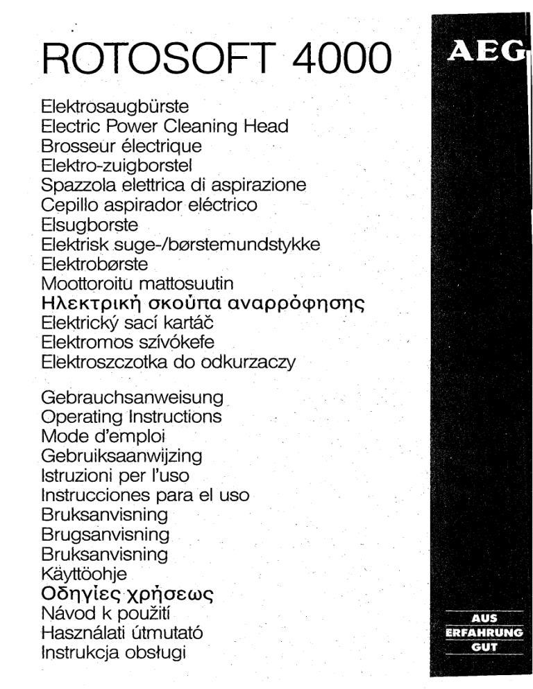 AEG ROTOSOFT4000FBODE User manual AEG ROTOSOFT4000FBODE User manual