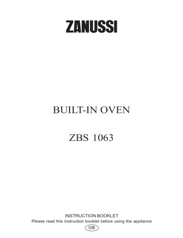 Zanussi ZBS1063X User manual Zanussi ZBS1063X User manual