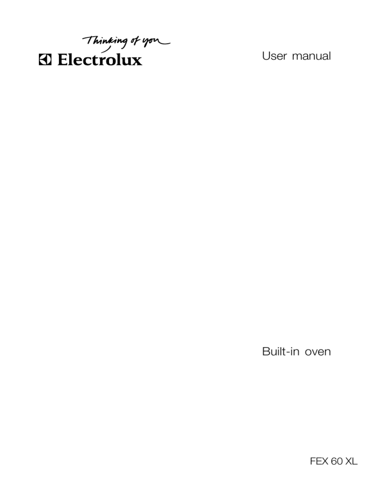 Electrolux FEX60XL User manual Electrolux FEX60XL User manual
