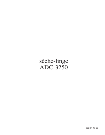 ARTHUR MARTIN ADC3250 User manual ARTHUR MARTIN ADC3250 User manual
