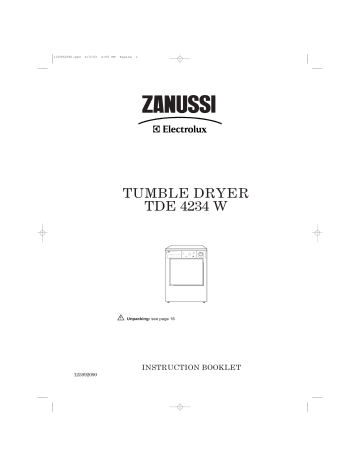 Zanussi-Electrolux TDE4234W User manual Zanussi-Electrolux TDE4234W User manual
