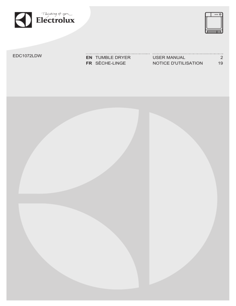 Electrolux EDC1072LDW User manual Electrolux EDC1072LDW User manual