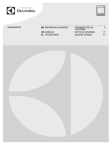 Electrolux EDH3684PDW User manual Electrolux EDH3684PDW User manual