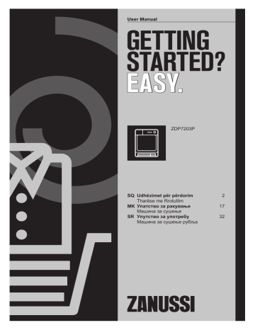 Zanussi ZDP7203P User manual Zanussi ZDP7203P User manual