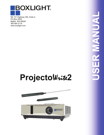 Boxlight ProjectoWrite2 Projector Owner`s manual | Manualzz