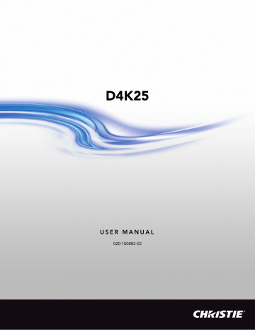 Christie D4K25 CDXL-30 Projector User Manual | Manualzz Christie D4K25 CDXL-30 Projector User Manual | Manualzz