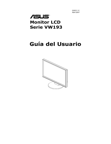 Asus VW193DE Monitor Guía del usuario | Manualzz